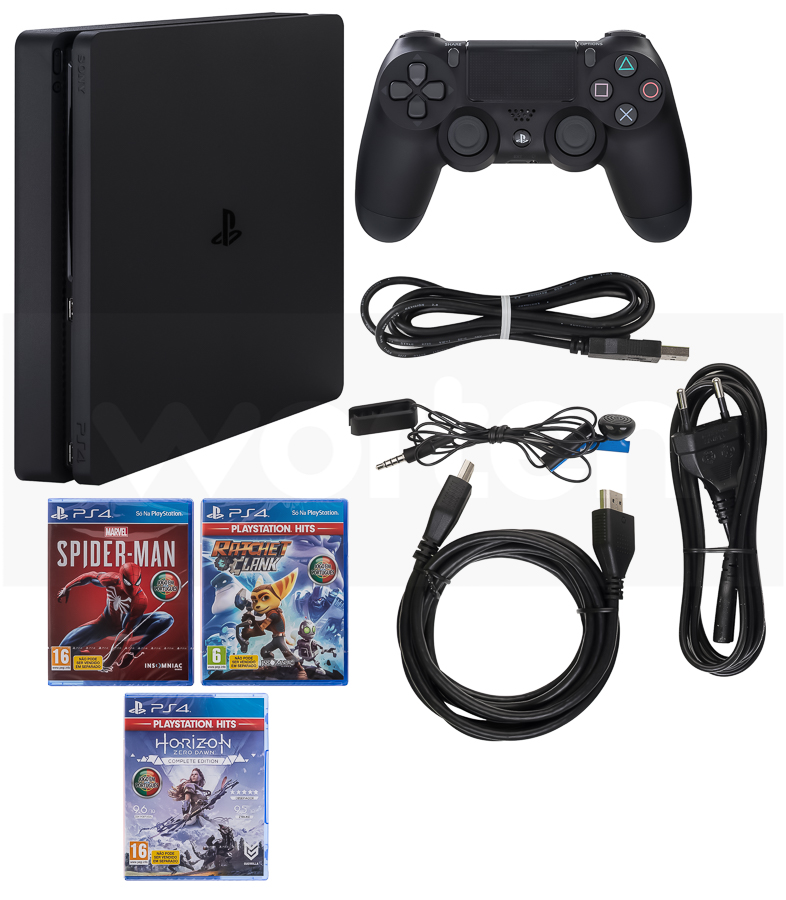 Console PS4 1TB + Jogo Spider-Man + Horizon Zero Dawn + Ratchet