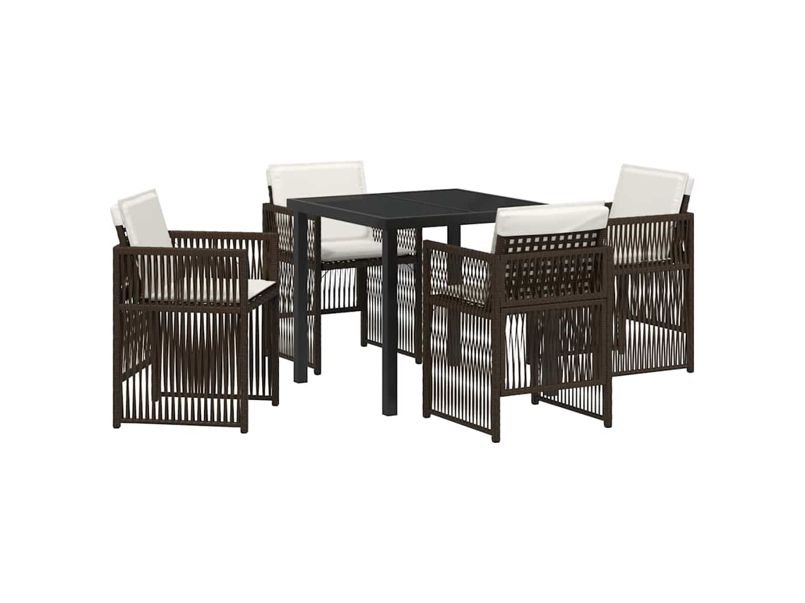 Conjunto de Jantar para Jardim 5 Pcs Castanho MAISON EXCLUSIVE