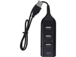Hub Para Laptop Em Abs Com 4 Portas Usb 2.0, Divisor Preto