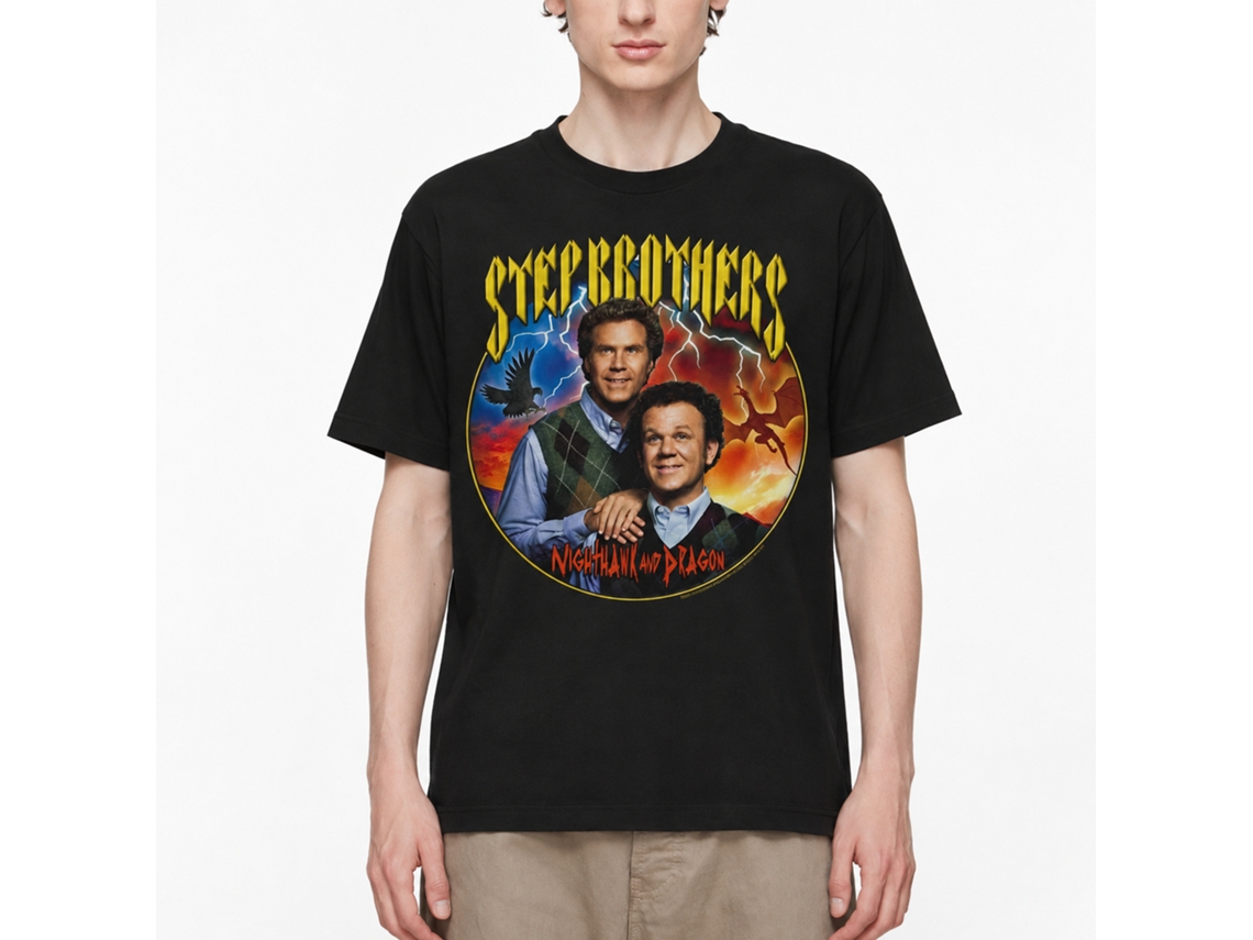 Rockinstone Step Brothers Movie Nighthawk And Dragon Black Adult T-shirt Size:xxxl