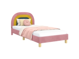 Estrutura de Cama Infantil com Cabeceira Rosa 90x190 cm MAISON EXCLUSIVE