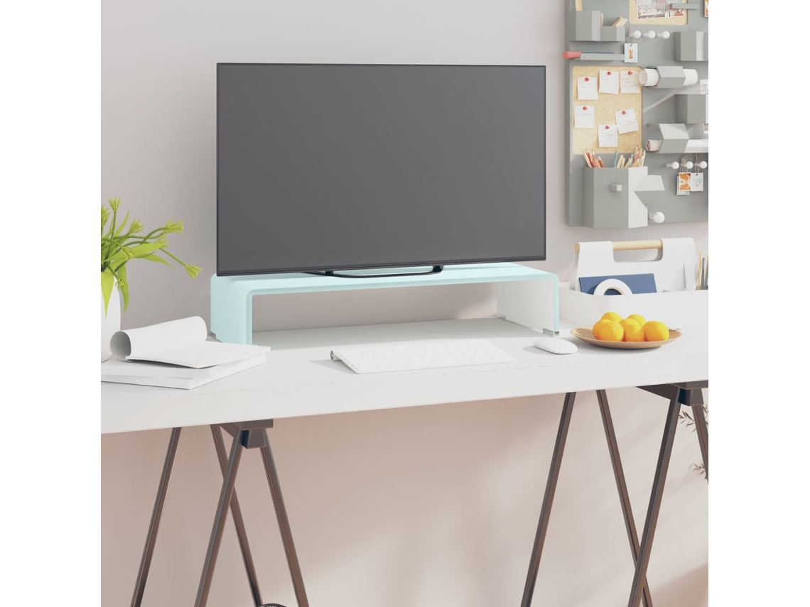 Vidaxl Suporte De Tv/monitores Em Vidro 60x25x11 Cm Verde