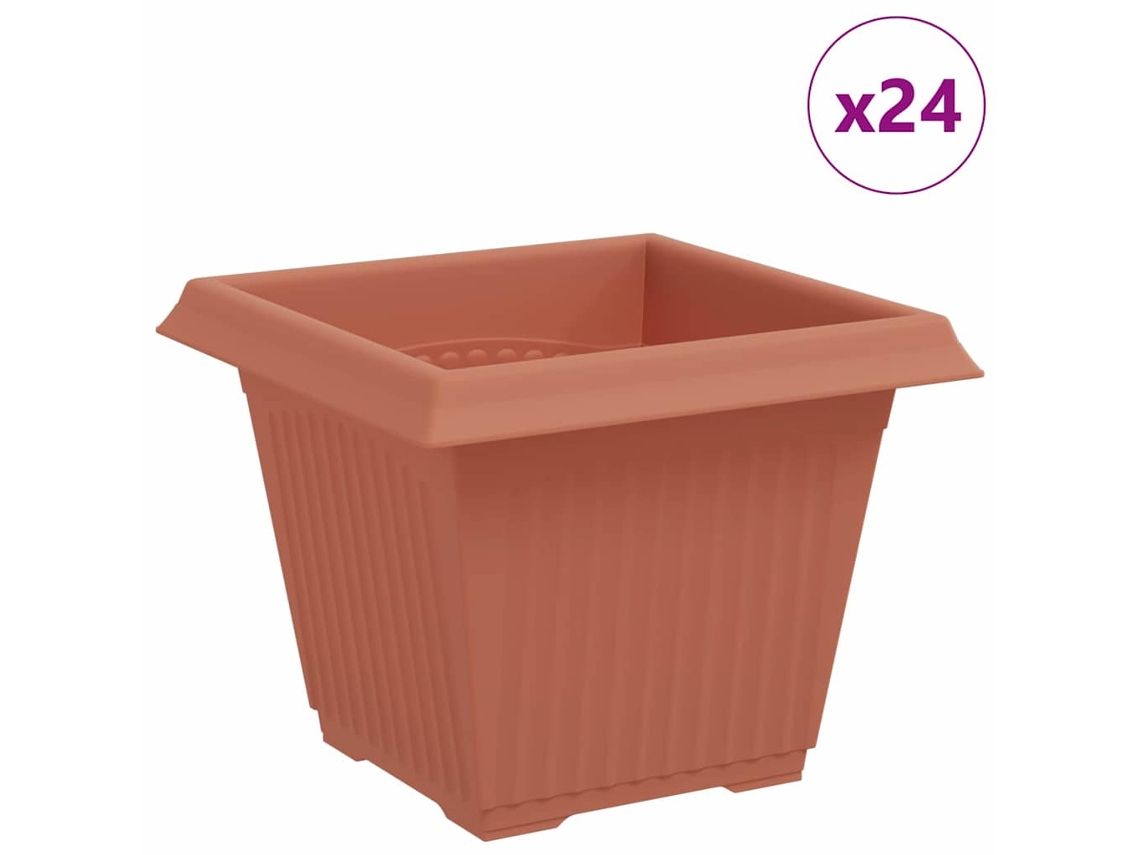 Conjunto 24 Vaso Moderno Vidaxl Vermelho Plástico (33 X 33 X 26 Cm)
