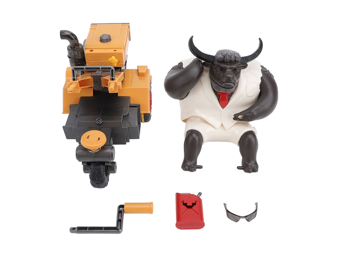 Primerox carrinho de Brinquedo Trator Elétrico Rotativo com Música e Luzes para Crianças Amarelo