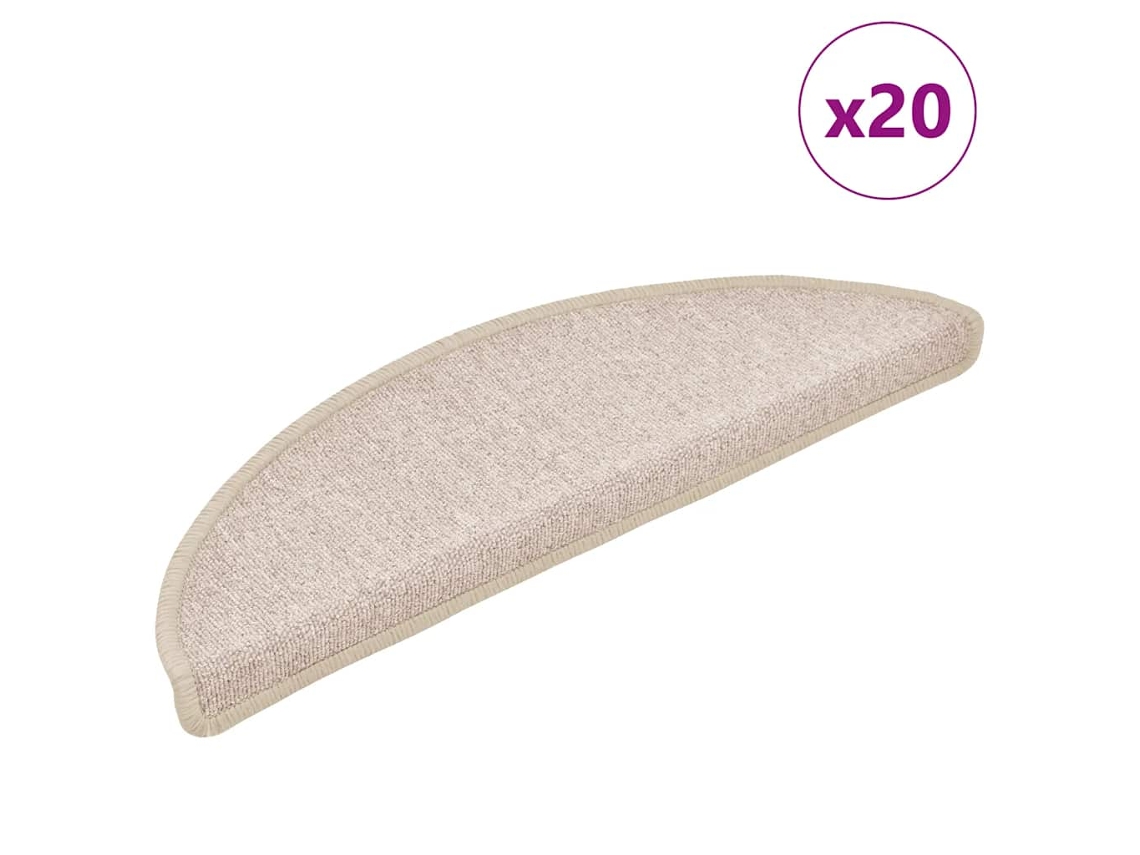 Vidaxl Tapetes De Escada 20 Peças 56x17x3 Cm Cinza-claro Semicircular