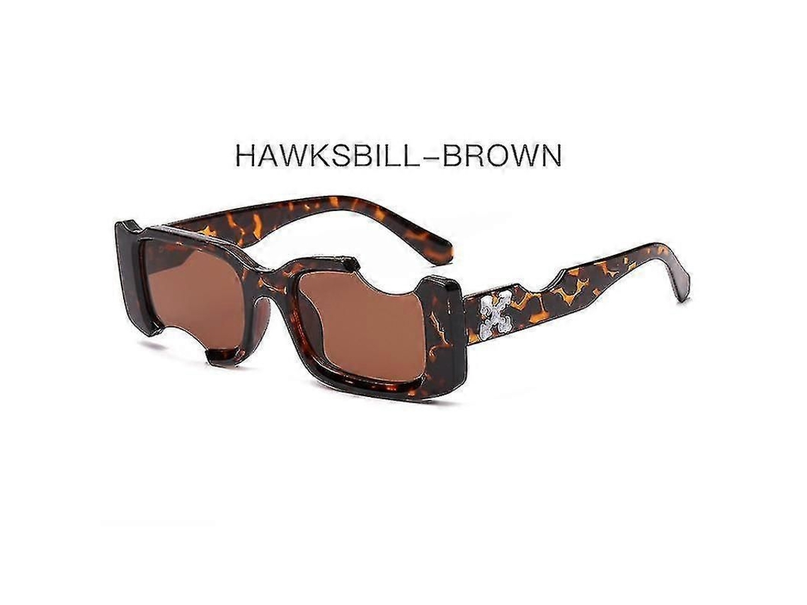 Óculos De Sol Hip-hop Quadrado Mulher Homem Uv400 Vintage Design Branco Azul Resina Chá Leopard
