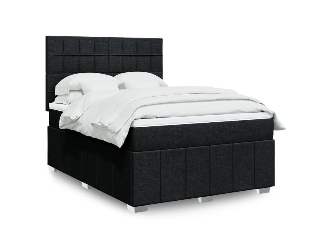 Vidaxl Cama Com Molas/colchão 160x200 Cm Tecido Preto