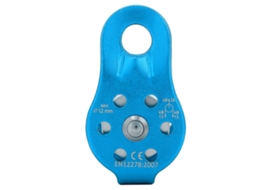 Polia Giratória de Alumínio 26kn para Corda 12mm Azul