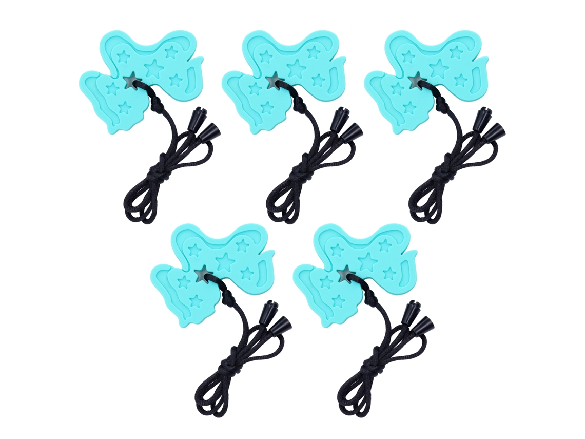 5pcs Pingente Chupeta De Silicone Para Bebê Massagem Gengival Alivio Inchaço Verde