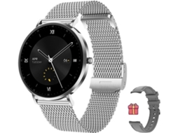 Smartwatch T8pro Ultrafino De Aço 1.32 Amoled Com Recursos De Saúde Prata Yunzii