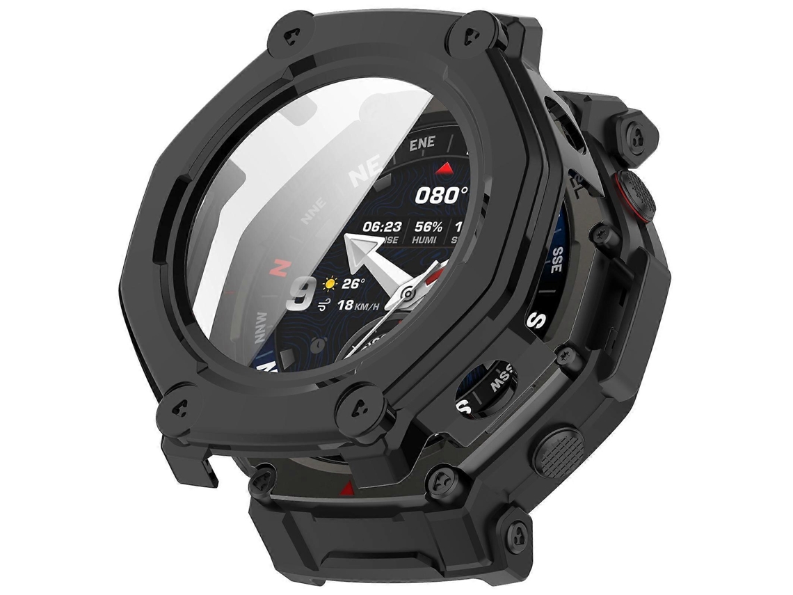 Capa Protetora De Policarbonato Com Película De Vidro Temperado Integrada Para Relógio Amazfit T-rex 3 Pro