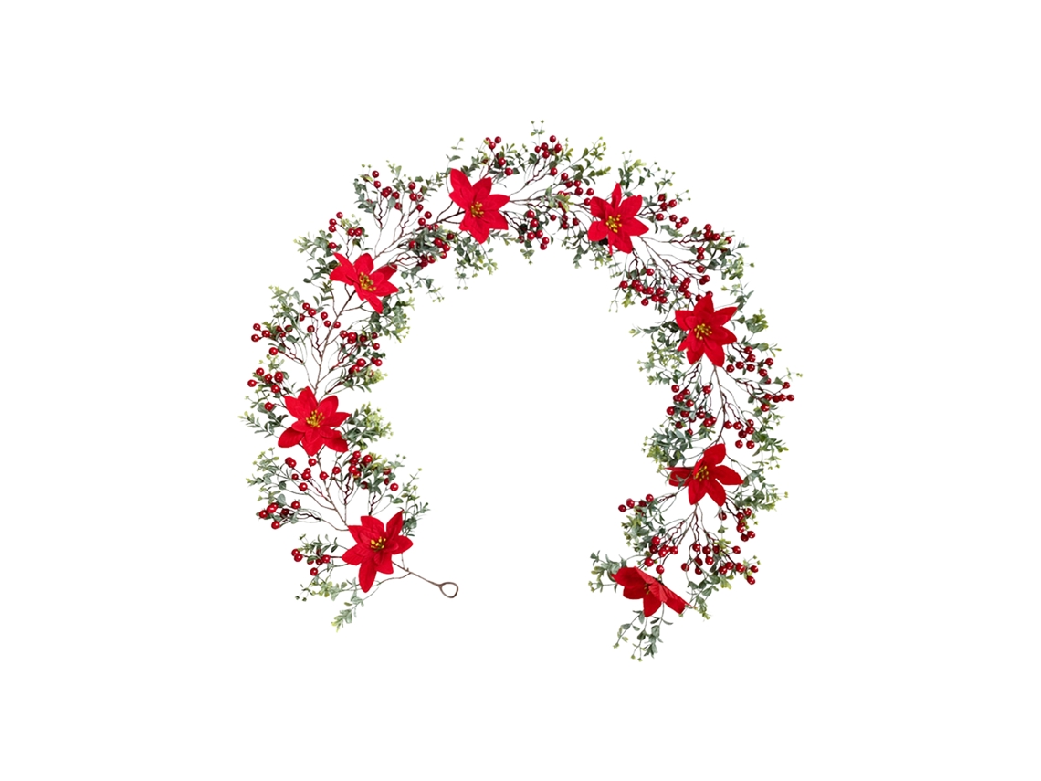 Laxiscreed Christmas Vine Planta Aquática Vermelha Com Flores Para Decoração De Natal