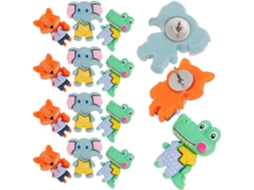 Tachinhas decorativas em formato de animais, fáceis de inserir e remover, pacote com 15 unidades, ideais para