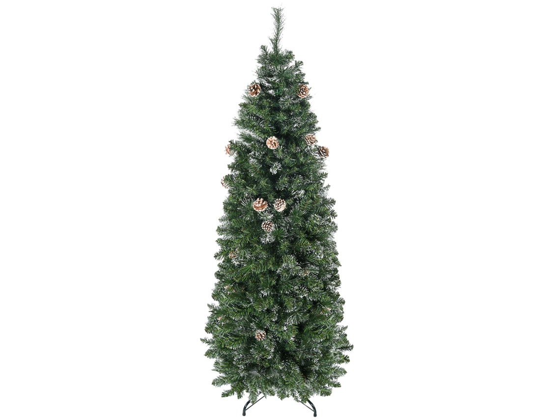 Árvore De Natal Artificial De 180 Cm Com Pinhas, 618 Ramos E Base De Metal, Verde.