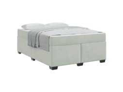 Estrutura da Cama Cinzento claro 160 X 200 Cm Tecido MAISON EXCLUSIVE