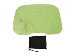 Almofada lombar inflável para cadeira de escritório e viagens, suporte confortável para as costas, verde.
