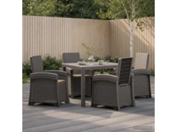 Vidaxl Conjunto De Jantar Para Jardim 5 Unid. Cinza Claro E Taupe Pp