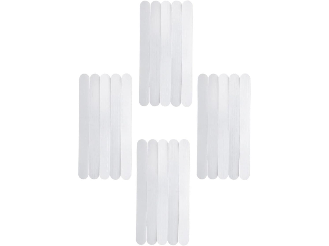 Conjunto De 4 Tiras Adesivas Antiderrapantes De Pvc Branco Para Escadas De Banheiro