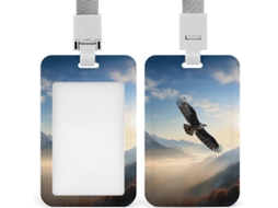 Porta Crachá Eagle Mountains Com Cordão Crachás Divertidos, Porta Crachá, Estojo Vertical Protetor Cartões