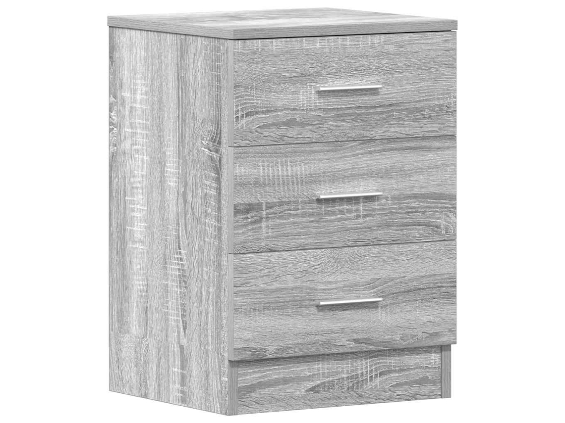Bedside Cabinet, Bedside Cabinets Vidaxl Cinzeto Madeira Processada (n/a)