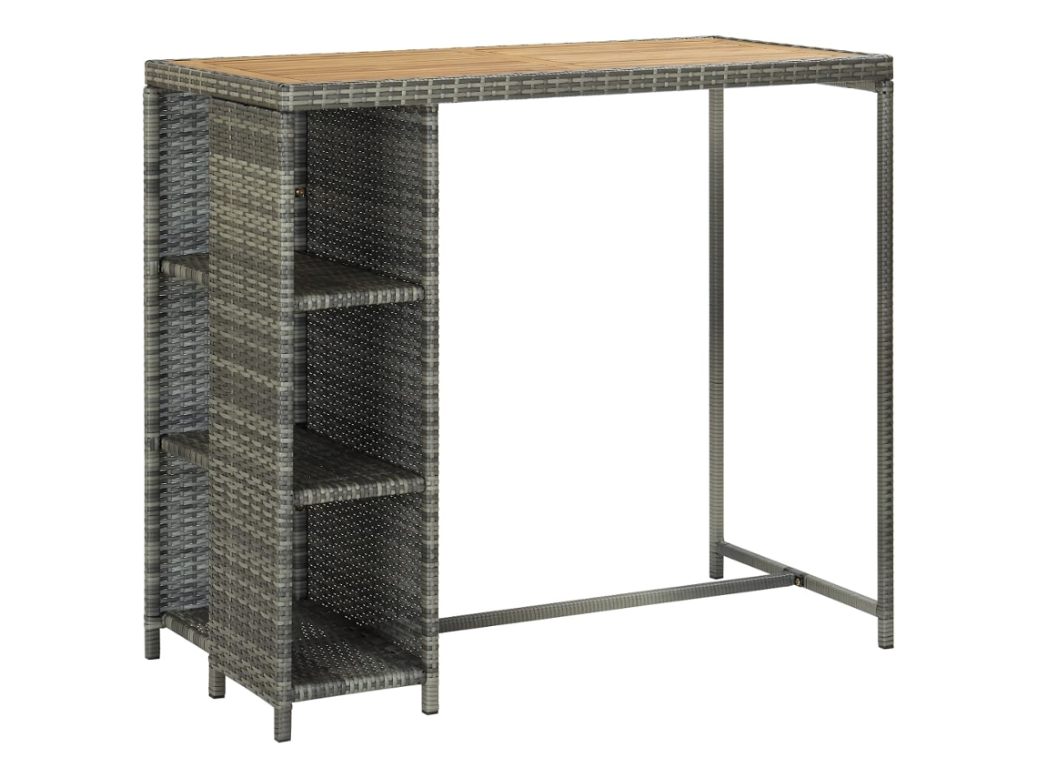 Maison Exclusive - 5 Pcs Conjunto De Bar P/ Jardim C/ Almofadões Vime Pe Cinzento