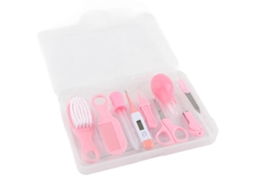 Conjunto Prático De 9 Peças Para Cortador De Unhas, Tesoura, Escova De Cabelo, Pente E Manicure Para Bebês, Rosa Jinyubo Store