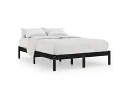 Estrutura de Cama King 150x200 cm Madeira Maciça Preto MAISON EXCLUSIVE