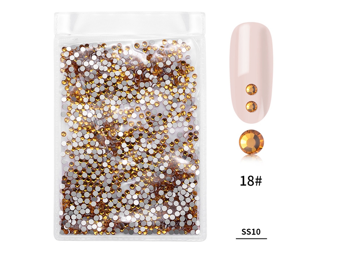 1440pcs Bolsa Strass De Unhas Artístico Colorido Em Vidro Decoração De Manicure (dourado)