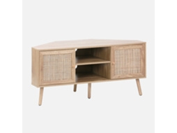 Móvel de Tv Efeito de Madeira e Cana de 2 Portas 115Cm Natural SWEEEK