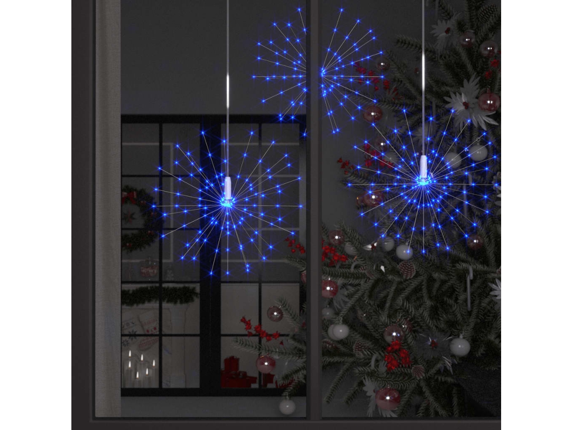 Vidaxl Iluminação Fogo De Artifício Exterior 140 Led 20 Cm Azul