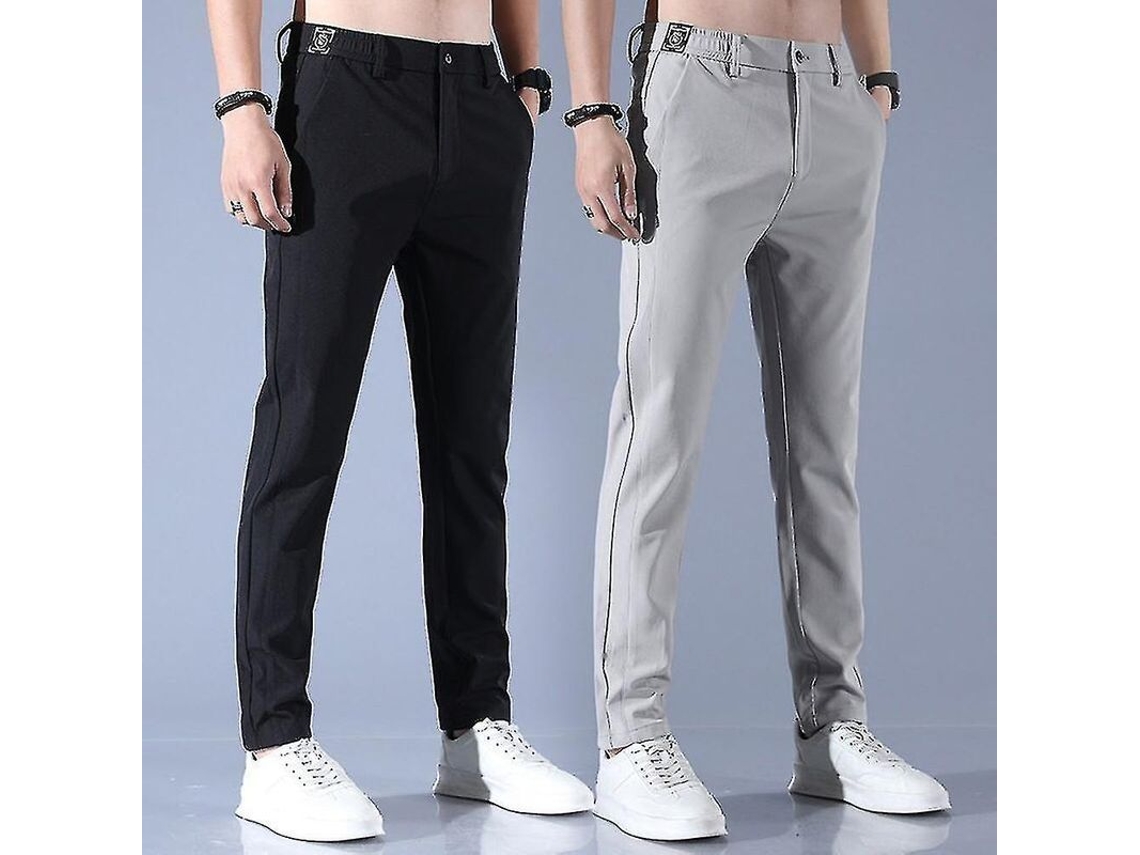 Pantalones De Golf Para Hombre Srbtv Secado Rápido Confortables De Tela Elástica Transpirable Con Bolsillos 38 Cinza Escuro