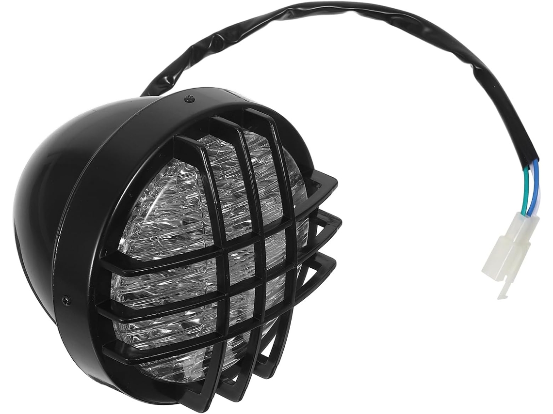 Farol Quádruplo De Led Com Gaiola Protetora De Metal Preta, Tecnologia De Baixo Consumo De Energia.