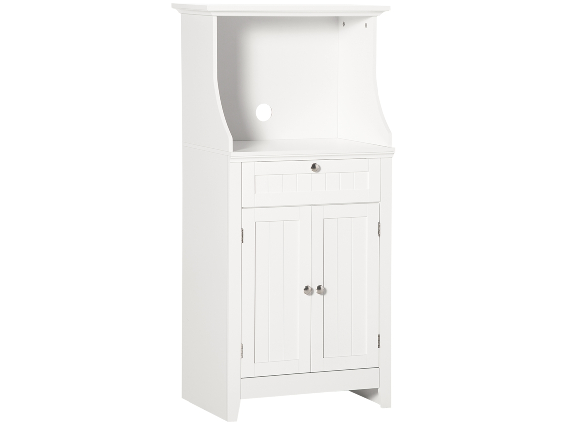 Armário para Micro-ondas Mdf Cor Branco 60x40x122,5 cm Homcom