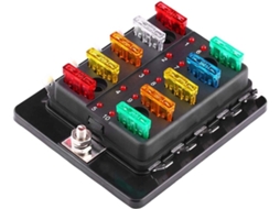 Suporte De Bloco Lâminas 10 Vias Com Kit Luz Advertência Led, Construção Durável De Nível Profissional Para Carro, Van E