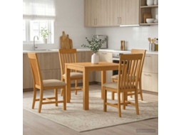 Vidaxl Conjunto De Sala De Jantar 5 Unid. Bege