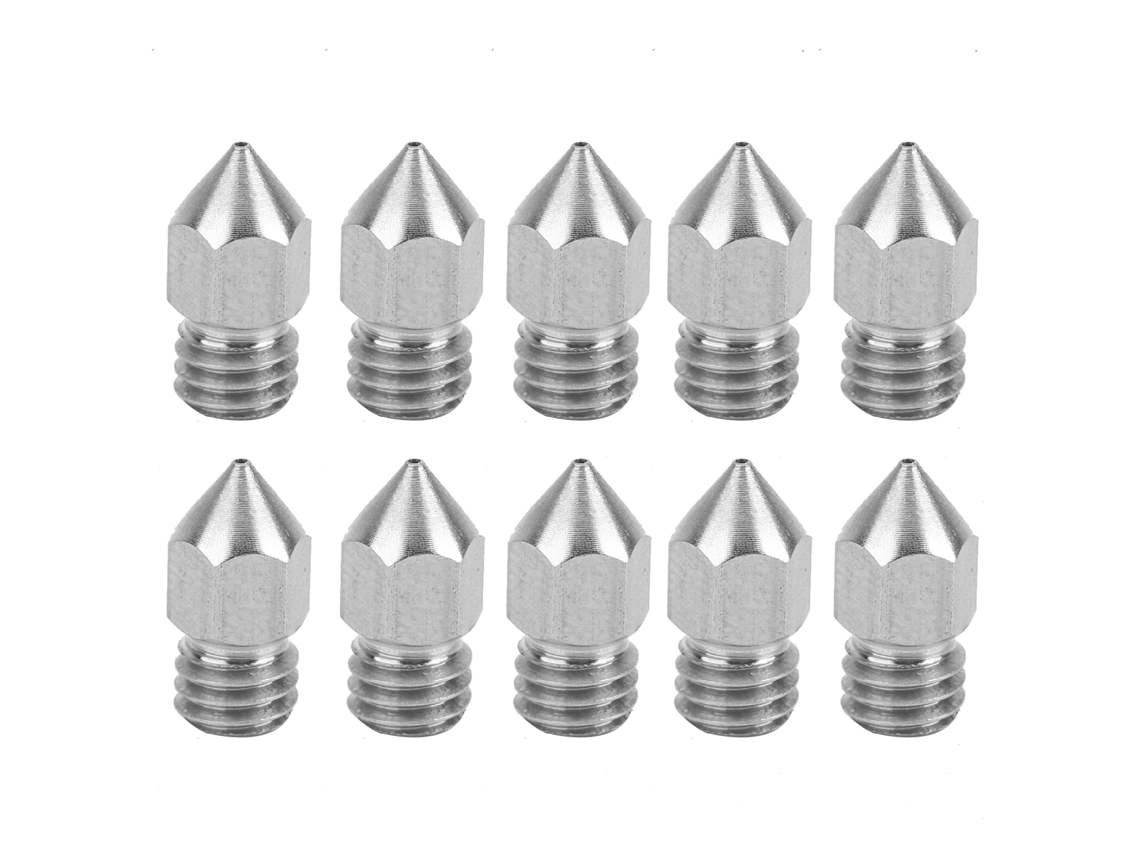 Conjunto de 10 Bicos de Impressora 3D Inoxidável 0.4mm | S/MARCA