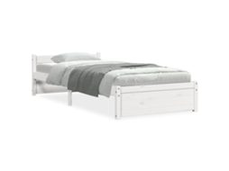 Estrutura de Cama 100x200 Cm Madeira Maciça Branco MAISON EXCLUSIVE