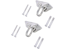 Ganchos Duplos Inoomp em Aço Inoxidável 304, 2 Peças, Suporte Giratório para Rede com Pregos de Montagem para Balanços CHABERLU