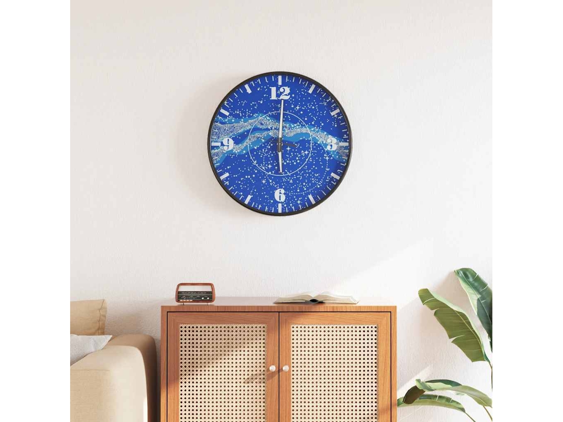 Vidaxl Relógio De Parede Com Números/ponteiros Luminosos Ø30 Cm Azul