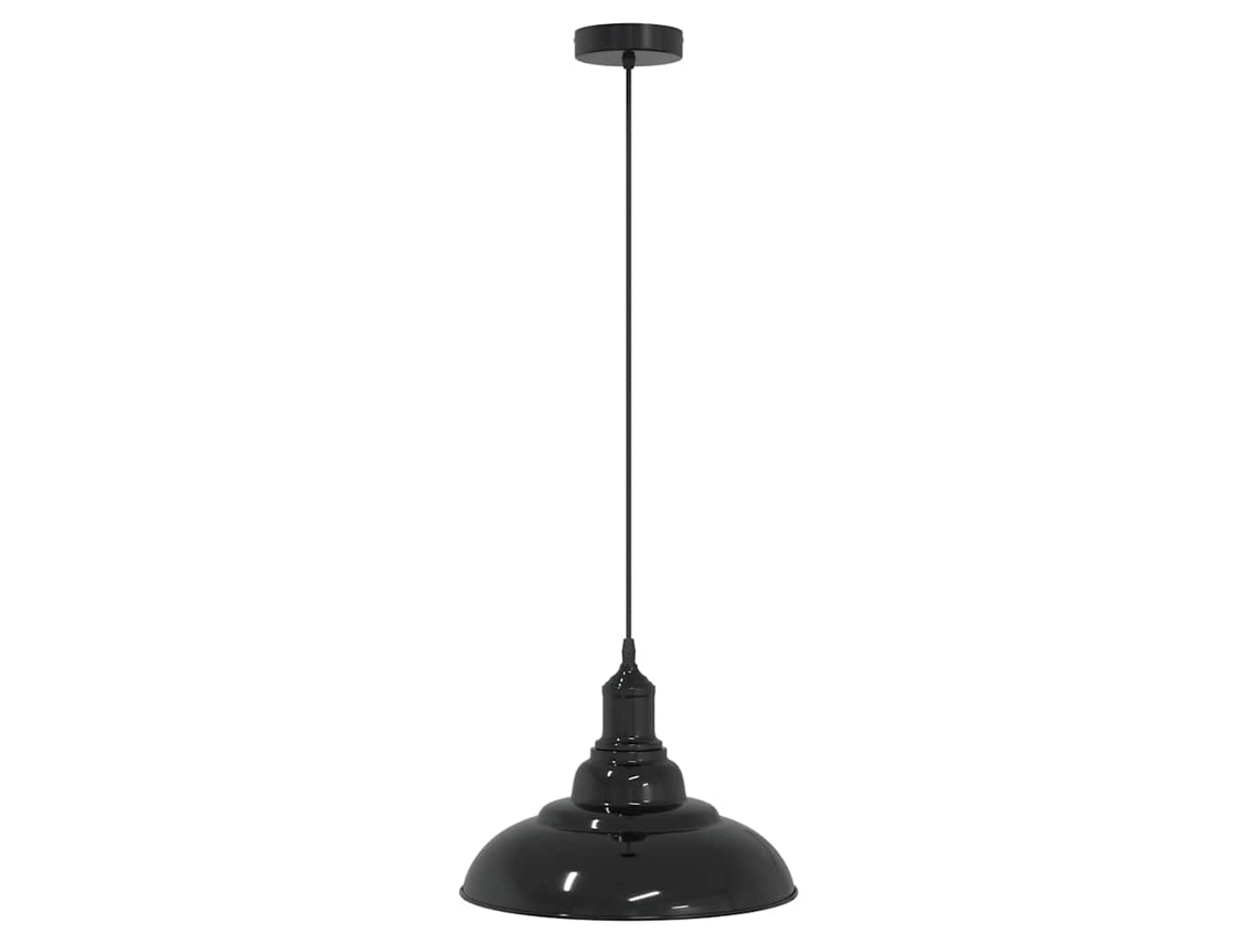 Candeeiro Suspenso Vidaxl Preto Metal (ø31 Cm)