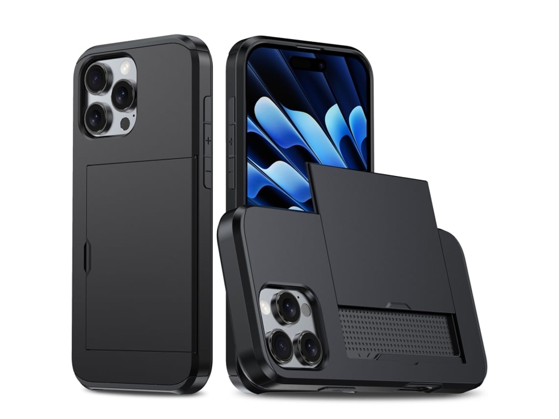 Capa Protetora À Prova De Choque Para Iphone 16 Pro - Compartimento Para Cartão