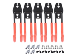 5 Ganchos de Pared Dobles Antirrust Naranja para Garaje