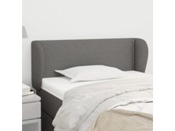Cabecero con Alas de Tela 103x23x78/88cm Gris Oscuro