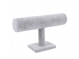 Expositor De Jóias 23,5x5x14 Cm Cinza Couro Ecológico Altura Total 14 Cm Cinza
