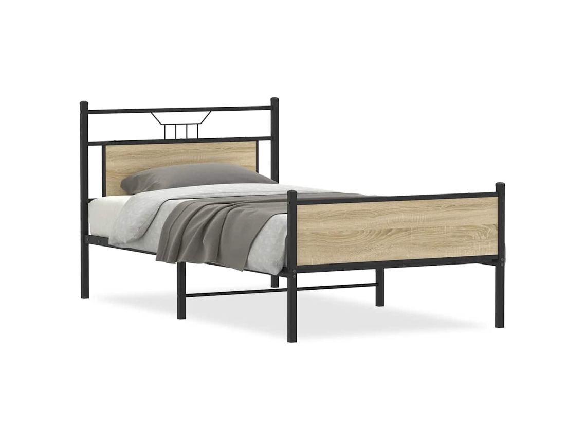 Bed Frame, Bed Frames Vidaxl Marrom Madeira Processada (100 X 200 Cm)