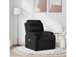 Vidaxl Poltrona De Massagens Reclinável Tecido Preto