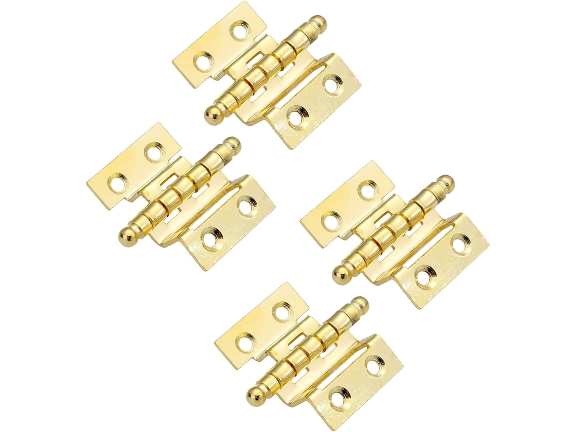 Conjunto De 4 Dobradiças Decorativas Douradas Para Móveis, Dobradiças Em Formato De Coroa Para Portas Armários E Malas