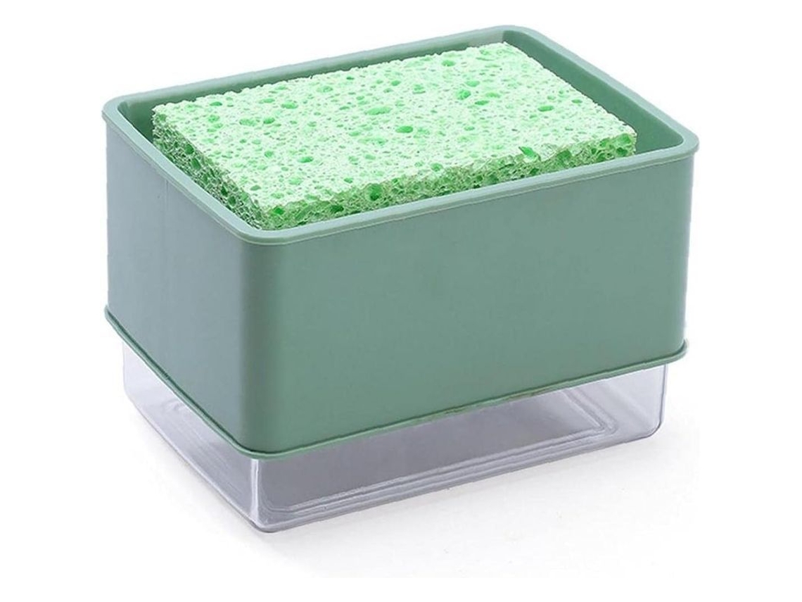 Dispensador De Jabón 2 En 1 Para Utensilios De Cocina Con Esponja Y Bomba Manual
