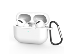 Capa Zruxe Para Airpods Pro 3 Budshield Slim Silicone Branca (carabineira, Carregamento Sem Fios, Decote Led)