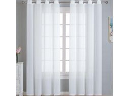 Rideaux En Voilage Blanc Imitation Soie (1,5 X 2,7 M) - Touch Unique Soie Filée À La Neige (2 Peças)